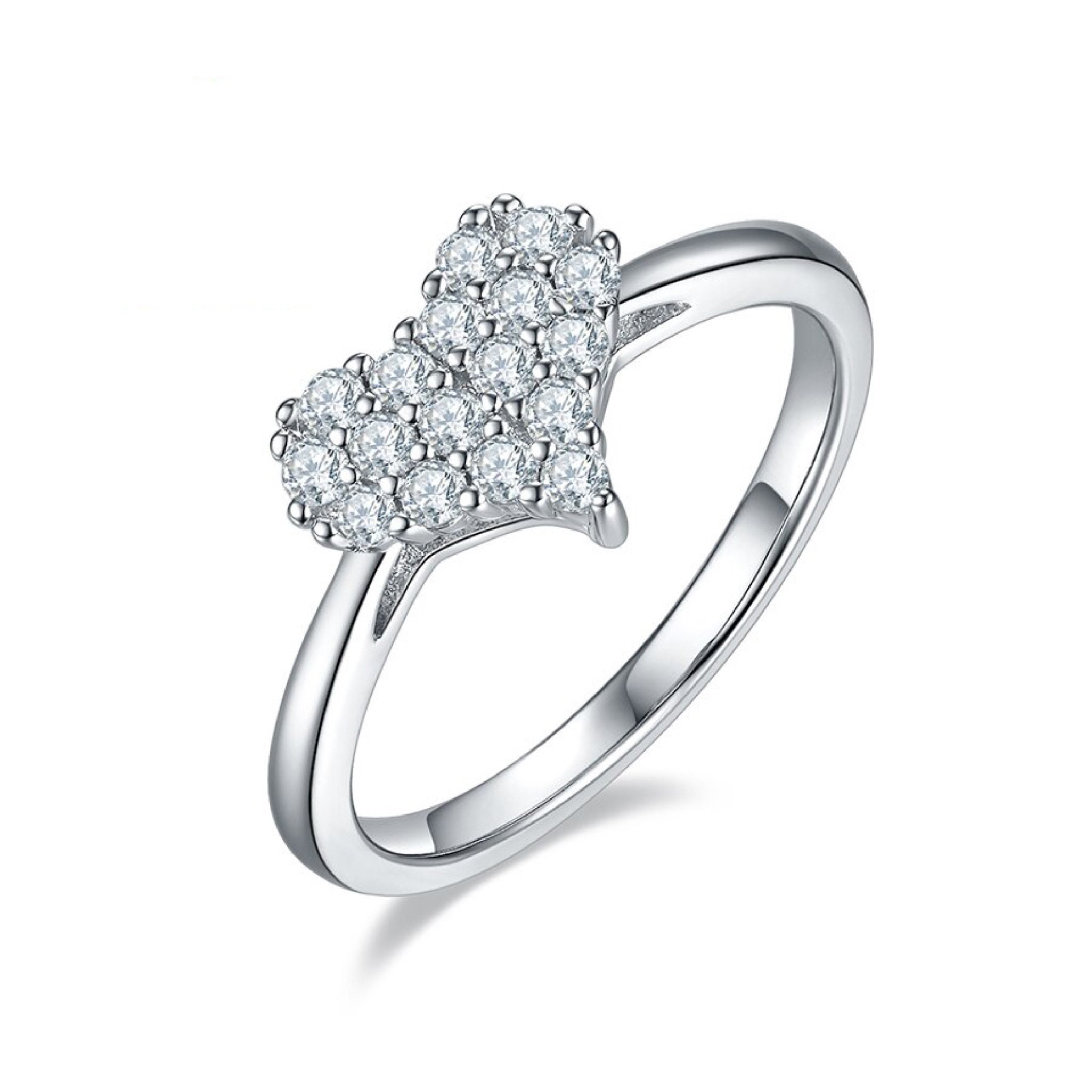 Moissanite Heart Ring