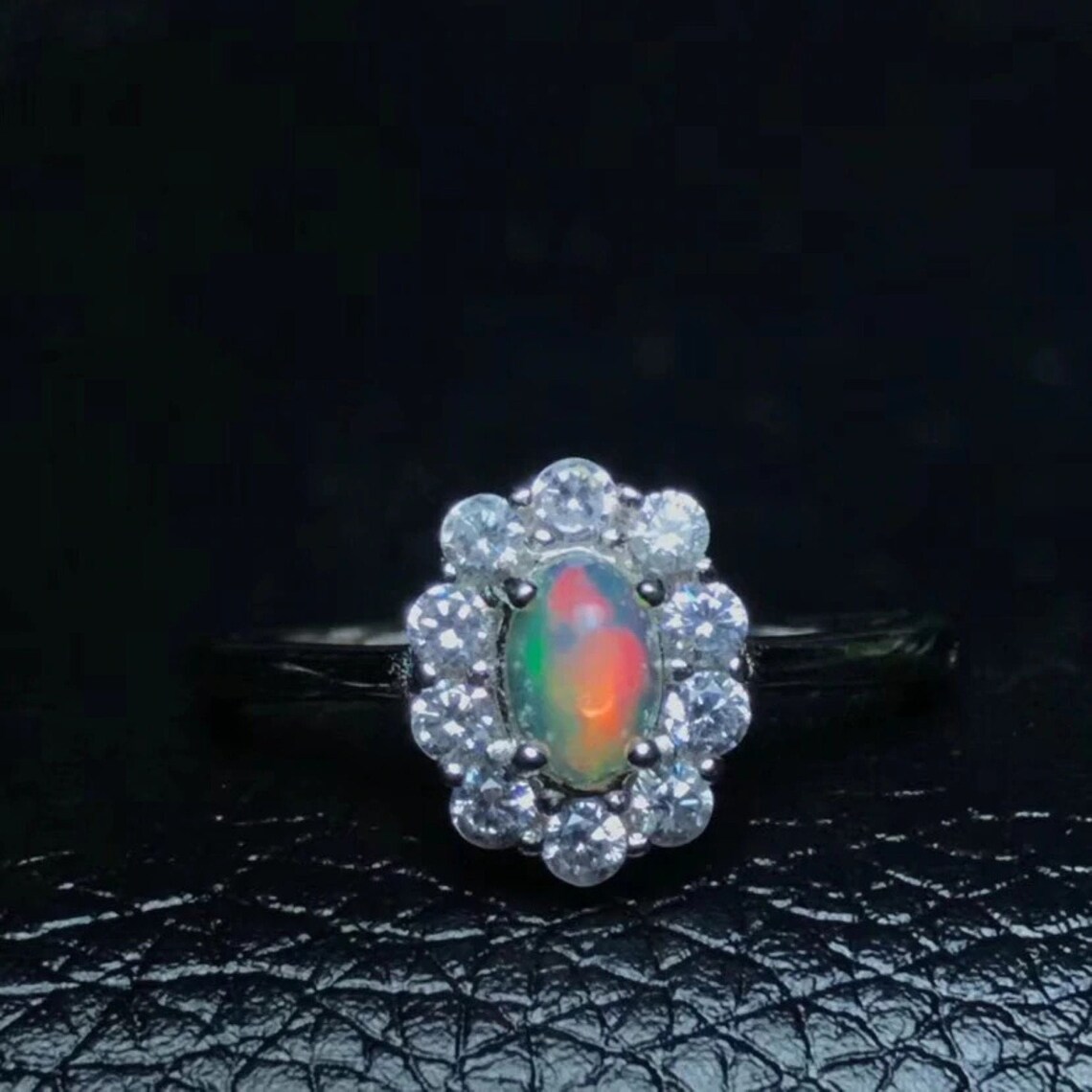 Natural Australian Fire Opal Engagement Ring for Women Genuine Etsy