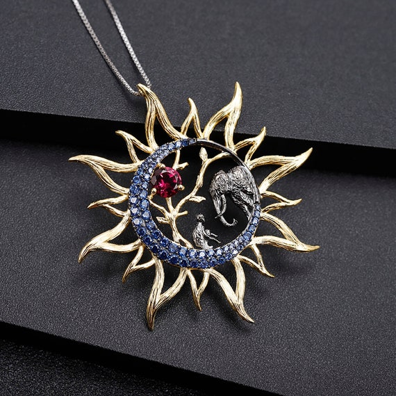 Garnet elephant shop necklace