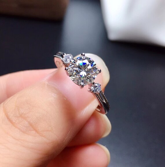 Moissanite sterling silver rings outlet