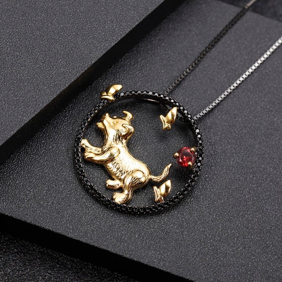 Natural Garnet Zodiac Necklace for Women Genuine 925 Sterling - Etsy