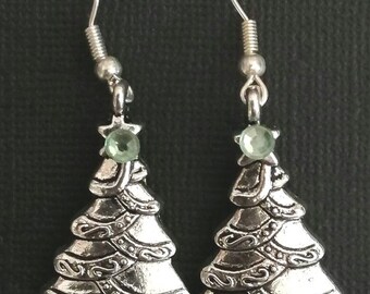 Christmas tree Earrings silver