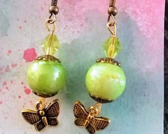 Butterfly ball Earrings