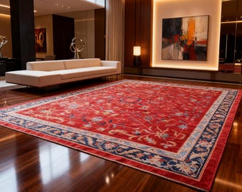 Antique Chinese Art Deco Silk Rug – Fuchsia Floral, 10.8 ft Square