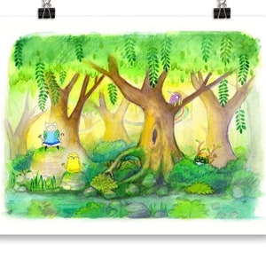 Adventure Time Print, Fin and Jake Watercolor Illustration