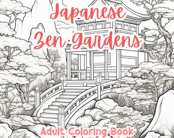 Japanese Zen Mandala Coloring Pages For Adults Coloring Book For Adults Printable Stress Anxiety Relief Gift Color Book Coloring Sheets