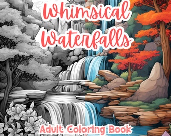 Whimsical Waterfalls Mandala Coloring Pages For Adults Coloring Book For Adults Printable Stress Anxiety Relief Gift Color Coloring Sheets