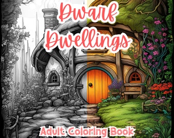 Dwarf Dwellings Mandala Coloring Pages For Adults Coloring Book For Adults Printable Stress Anxiety Relief Gift Color Book Coloring Sheets