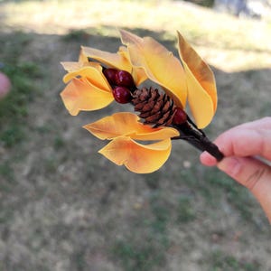 Autumn headband fall leaves tiara with branches, berries and pine cone for autumn fairy, woodland tiara for autumn Thanksgiving, No AH002