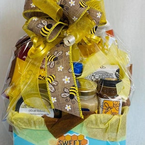 Bee Happy Gift Basket, Colorado gift basket, Honey theme gift basket, Colorado honey gift,