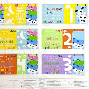 Cloth book panel, soft book panel, Make Room in the Bed, fabric book panel