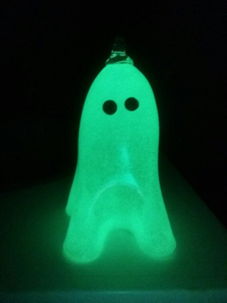 Glow In the dark blown glass hanging Ghost | Etsy