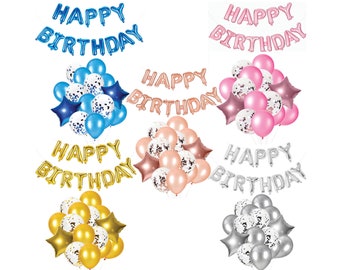 Happy Birthday Balloons Banner Decoration, Happy Birthday Banner Kids Party Decorations Birthday Decorations Birthday Bunting Party Supplies