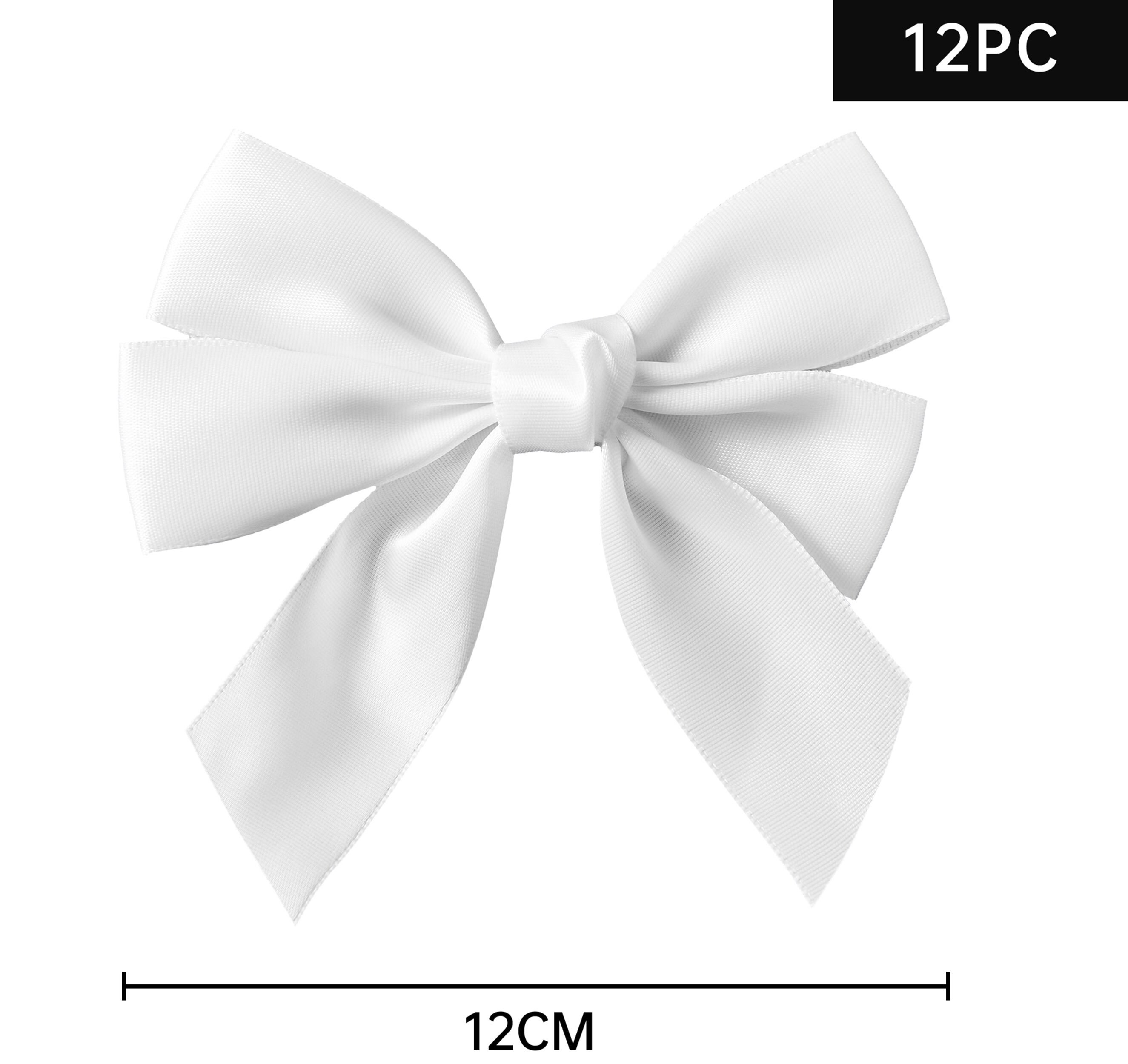 12 X Christmas Tree Bows White Tree Bow Decoration Satin Etsy UK