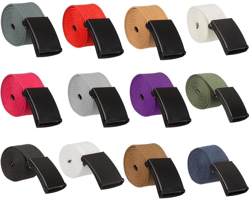 New Canvas bing Unisex Adjustable Belt Mens Plain Belt Etsy UK