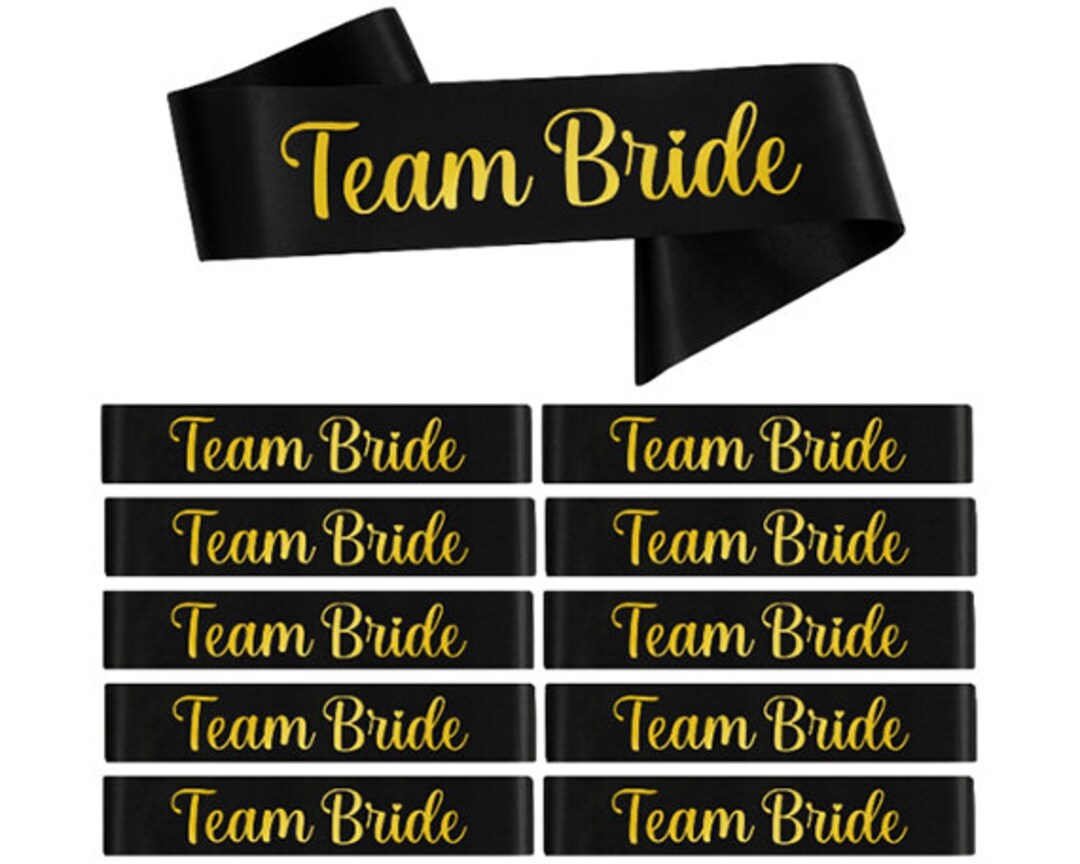 12 X Team Bride Sashes Black Sash, Team Bride Accessories, Team Bride