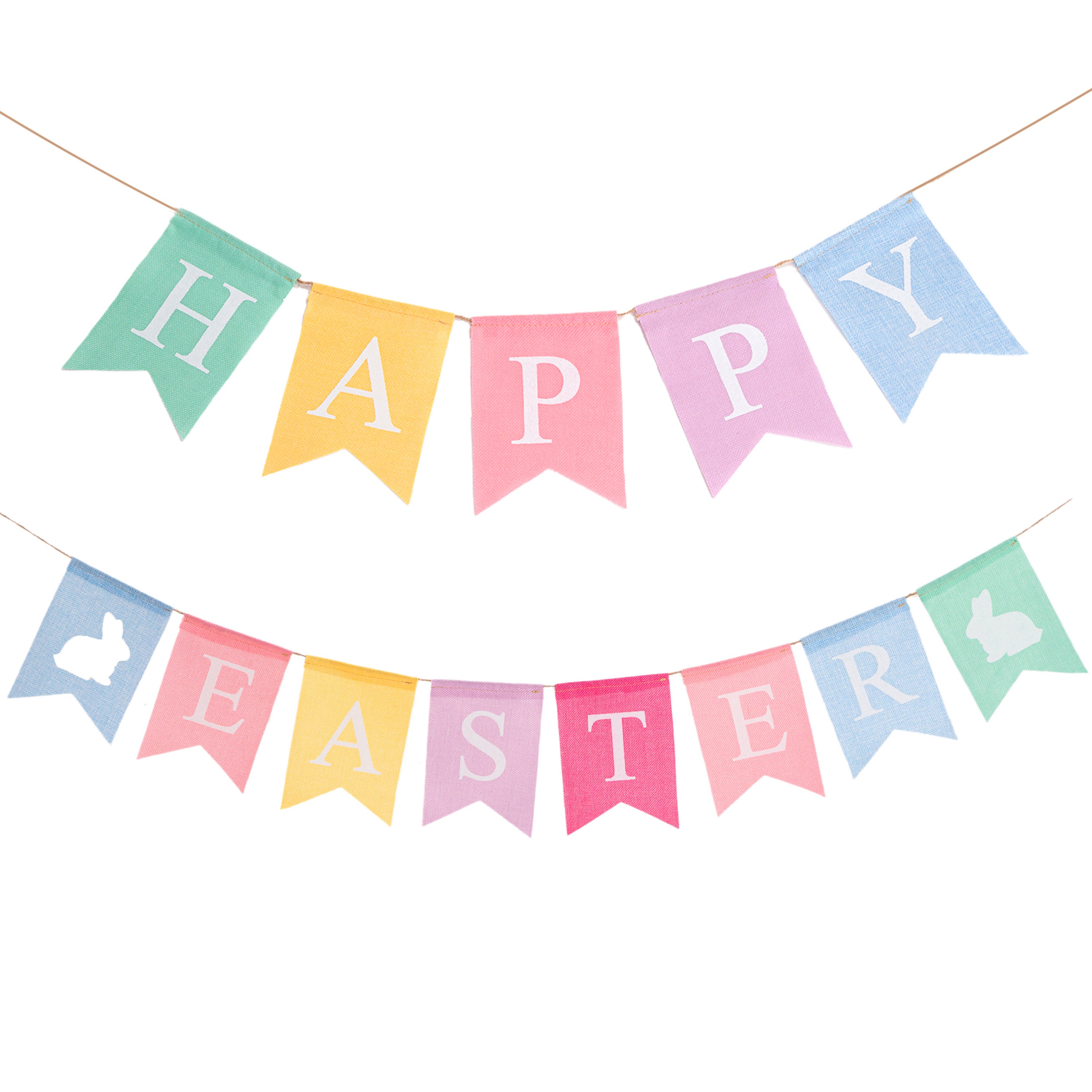 Rainbow Happy Birthday Bunting Banner Pastel Hanging Letters Party  Decoration Garland 