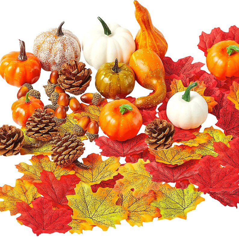 124pc Autumn Pumpkin Decorations Fall Wreath Home Decor Etsy UK