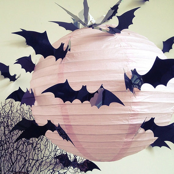 3d Bat Decorations Halloween Decor Pack Of 12 Bat Stickers Etsy