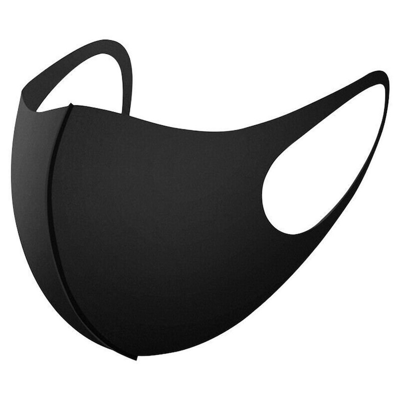 Black Fabric Face Mask Unisex Adult Once Size Reusable Etsy