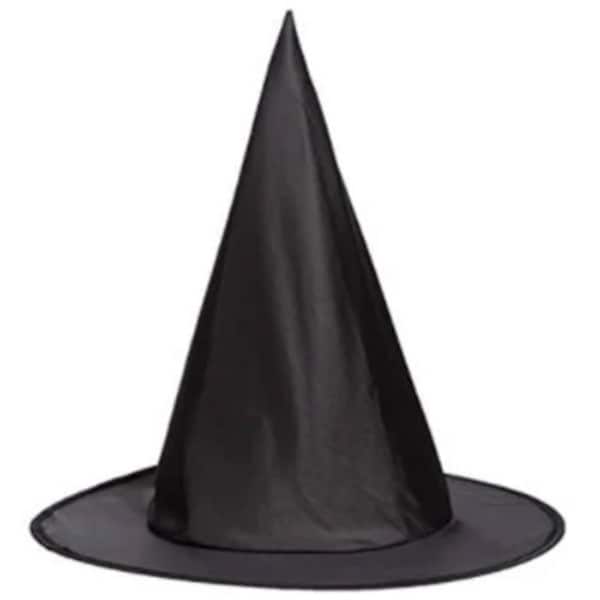 Children's Black Witch Hat, Shiny Black One Size Hat, Halloween World Book Day Fancy Dress Cosplay, Children's Dressing Up, Girls Boys Kids