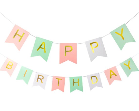 Pastel Happy Birthday Banner, Birthday Bunting, Pastel Birthday  Decorations, Girls Birthday Party, Birthday Backdrop, Pastel Birthday Sign  