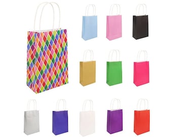 Paper Bags, Party Bags With Handles. Choose Your Colour And Your Quantity, Perfect For Children's Parties, Birthdays, Weddings Or Picnics.