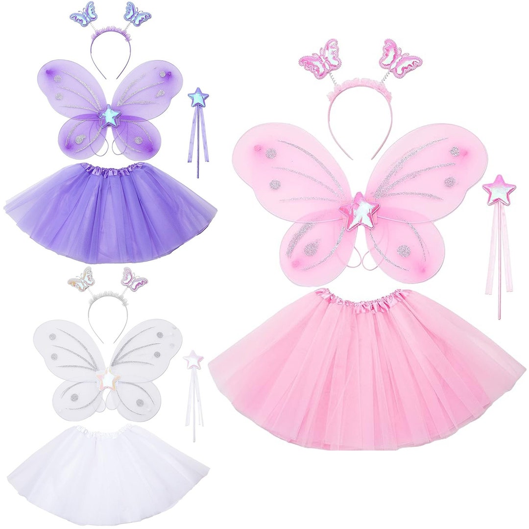 Girls Fairy Costume Fairy Wings and Fairy Wand Butterfly Costume