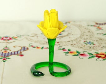 Narciso, Vintage Murano Flower Candle Holder, Italy, 1970s