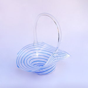 Cestino, Mid-Century Murano Glass Basket, Italy, 1960s