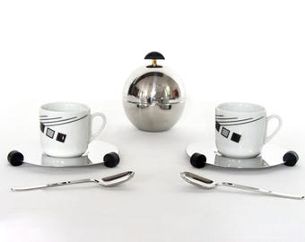 Tazzulelle, Vintage Postmodern Memphis Style Kaffee Set von Morinox, Italien, 1980er Jahre
