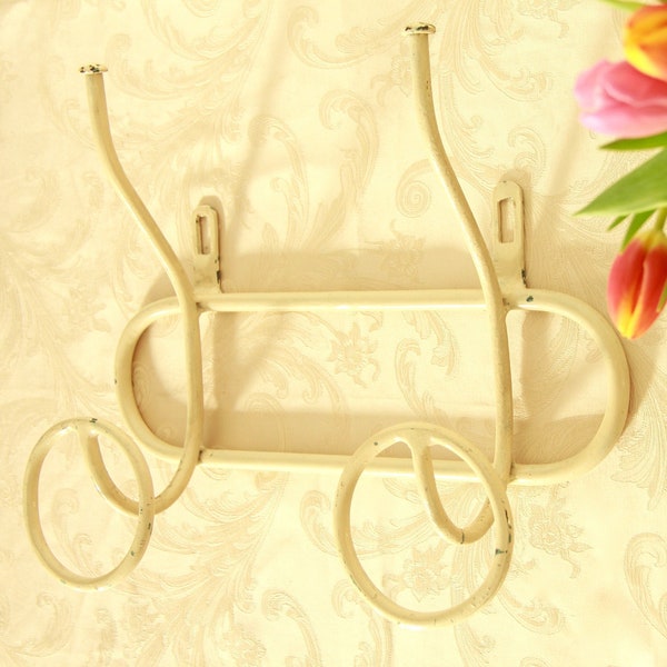 Fero, Antique Ivory Iron Coat Rack, Italy, 1930s