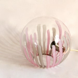 Bollicina, lâmpada vintage rosa de Murano de La Murrina, Itália, década de 1970