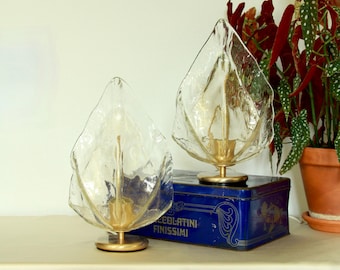 Foglie, Vintage Murano Gold Table Lamp by La Murrina, Italy, Set of 2, 1970s