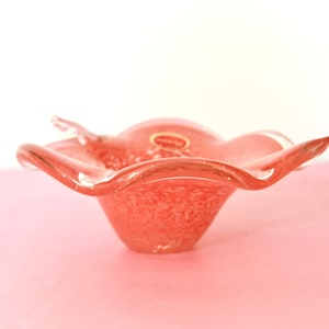 Cuenco Cuore vintage en forma de hoja de Murano, Italia, años 60