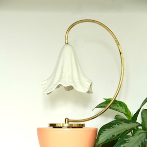 Lampe vintage Fazzoletto en céramique et laiton, Italie, 1960