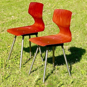 Scocche, Vintage Dining Living Room Chairs by Adam Stegner for Pagholz, Set of 2, West Germany, 1970s