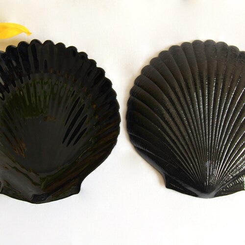 Capesante, Vintage Ceramic Shell Plates, shops Set of 7, France, 1980s