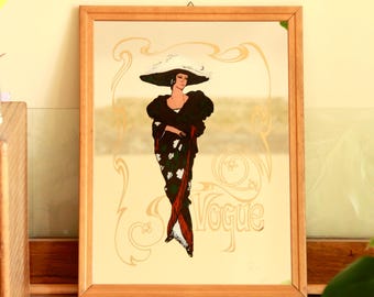 Dama, Vintage Wandbehang / Werbung Vogue Spiegel, Italien, 1970er Jahre