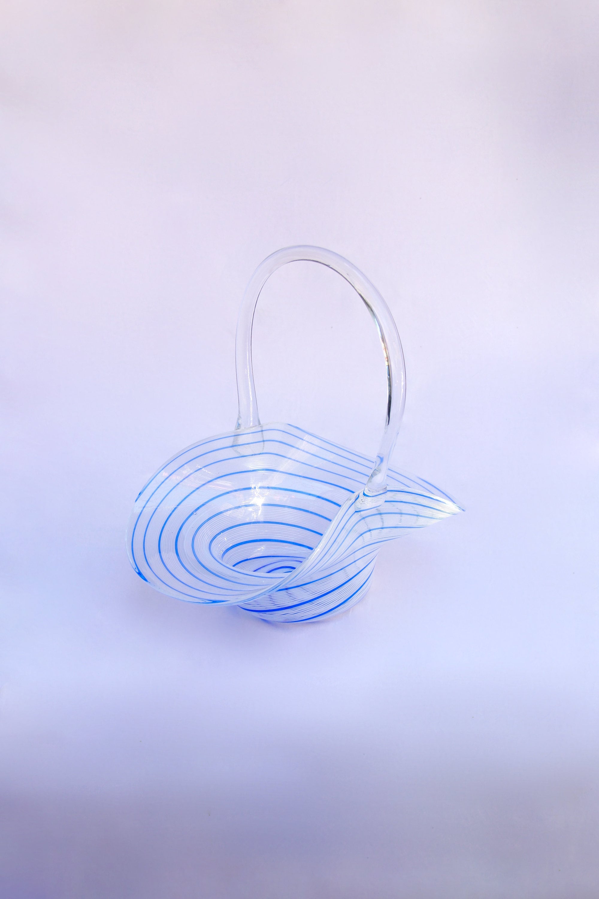 Cestino, Mid-Century Murano Glass Basket, Italy, 1960s
