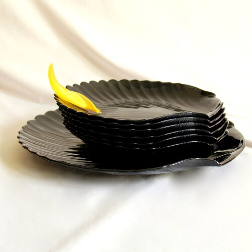 Capesante, Vintage Ceramic Shell Plates, shops Set of 7, France, 1980s