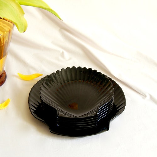 Capesante, Vintage Ceramic Shell Plates, shops Set of 7, France, 1980s