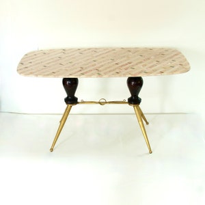 Malvasia, Antique Mid-Century Marble and Brass Coffee Table, Italy, 1950s