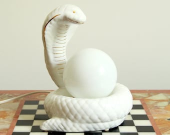 Serpe, Vintage Ceramic Snake Lamp by Avorin, Italy, 1970s