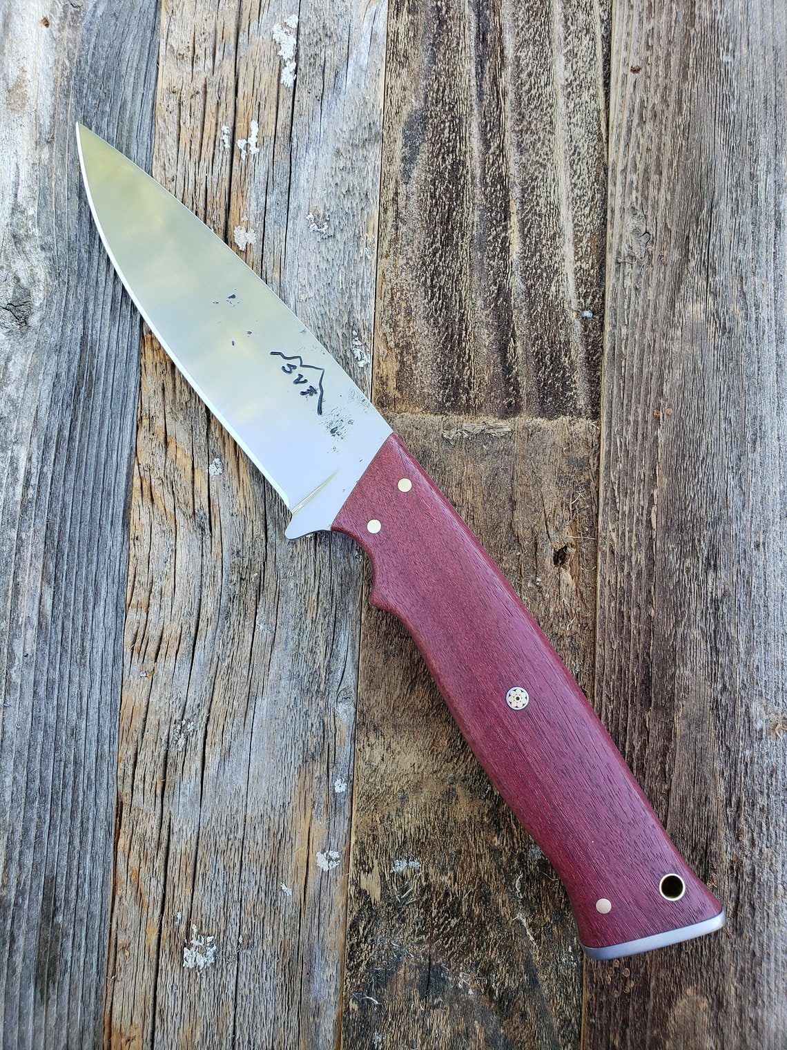Hand custom 5160 hunting knife. Hand made in Oregon Etsy