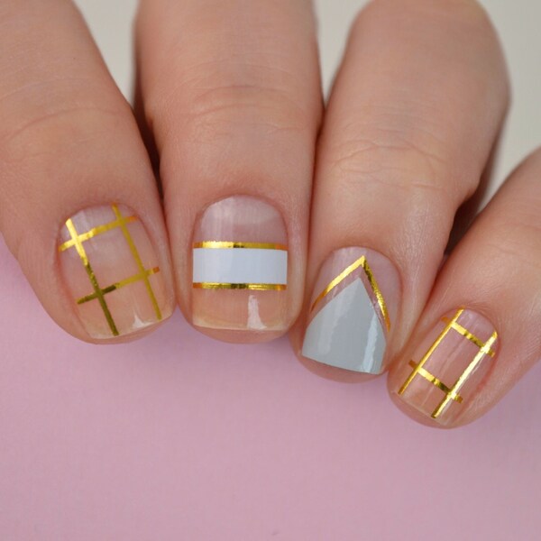 Exclusive 'Gold Abstract' Nail Art Stickers