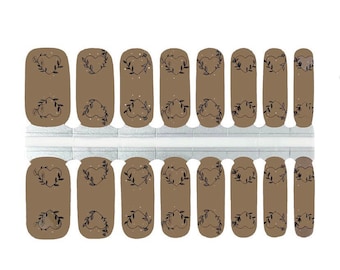Beating Heart Nail Wraps, Valentines nails, Heart nails, valentine nail wraps, Brown nail wraps, Heart Nail Wraps