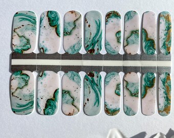 Green Marble Nail Polish Strips