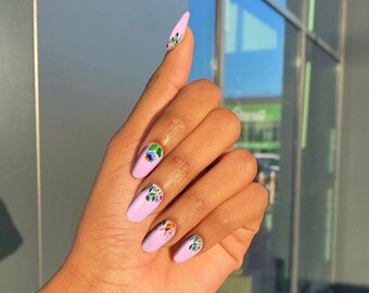 Easter Egg Hunt Nail Wraps nails, Green nail polish strips, Cute nails, cute nail wraps, Easter Nails, Pink Nails