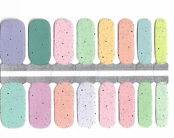 Pastel Rainbow Nail Art Stickers Nail Wraps 100% Nail Polish Strips